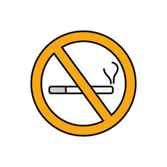 no smoking, healthcare, warning line colored icon. elements of airport, travel illustration icons. signs, symbols can be used for web, logo, mobile app, UI, UX