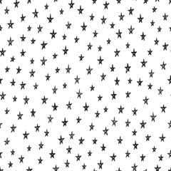 Doodle stars seamless pattern. Hand drawn stars background. Vector illustration for surface design, print, poster, icon, web, graphic designs.