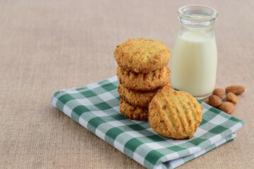 Almond Coconut Cookies with Milk