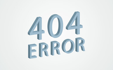Design template for web page with 404 error. Flat isometric vector illustration.
