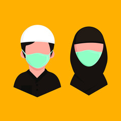 Muslim Face mask illustration