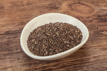 Seasoning chia seeds in the bowl