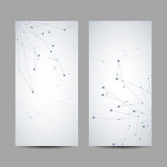 Set of vertical banners with lines and dots.