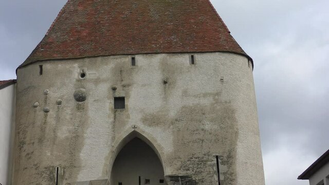 Wienertor - ( Vienna Gate) - gate to the medieval town Hainburg an der Donau, town is in the Bruck an der Leitha district, Lower Austria, Austria.
