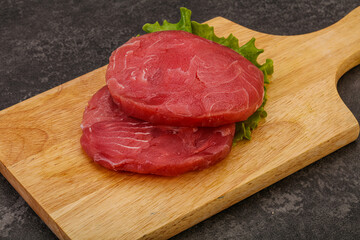 Raw tuna steak for grill