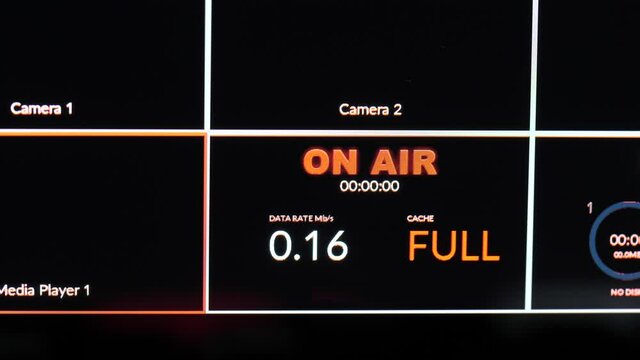 On air blinking with livestream multicam screen