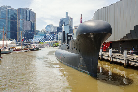 Australian National Maritime Museum at Darling Harbor in Sydney with submarine