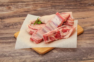 Raw lamb ribs for cooking