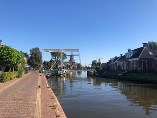 Canal in Burdaard in Friesland