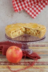 Homemade dessert baked organic apple pie