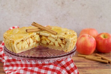 Homemade dessert baked organic apple pie