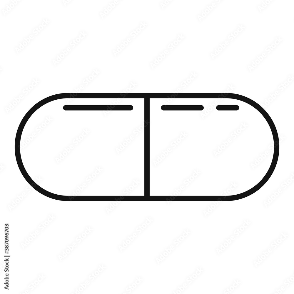 Wall mural addiction pill icon, outline style