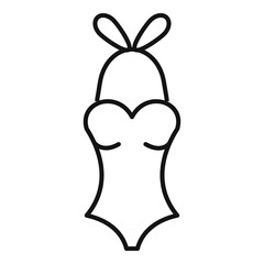 Beach girl swimsuit icon, outline style