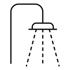 Beach shower icon, outline style