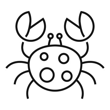 Beach crab icon, outline style