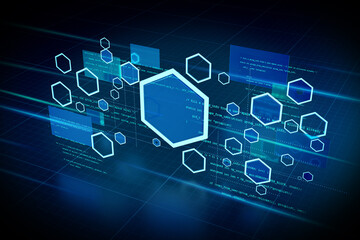 Hexagons abstract background illustration - 3d rendering