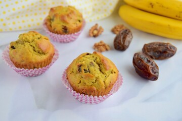 Banana date walnut muffins. Coffee time 