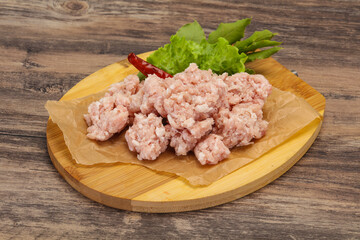 Homemade pork minced meat for cooking