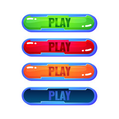 Obraz premium set of game ui colorful jelly button for gui asset elements vector illustration