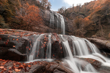 Autumn, vintage image at Suuçtu, Bursa's famous waterfall.