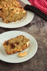 Raisin cashew loaf cake. Delicious dessert