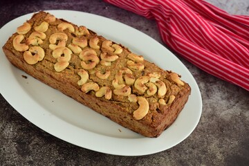 Raisin cashew loaf cake. Delicious dessert