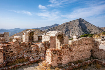 Fototapeta na wymiar The ancient remains of Sagalassos is one of the best-preserved ancient cities in Turkey and city was surrounded by a series of valleys that were gradually incorporated into its territory.