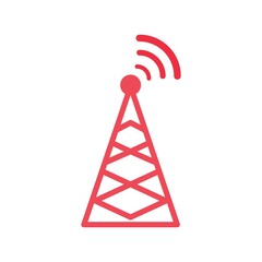 Cell Tower Flat Icon Color Design Vector Template Illustration