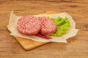 Raw beef cutlet for burger
