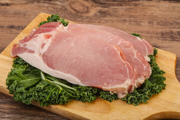 Raw pork steak for cooking