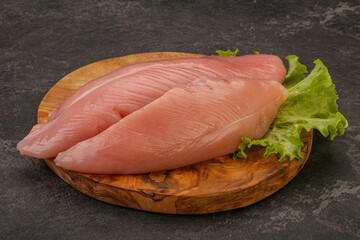 Raw turkey breast for cooking