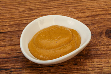 Mustard sauce in the bowl