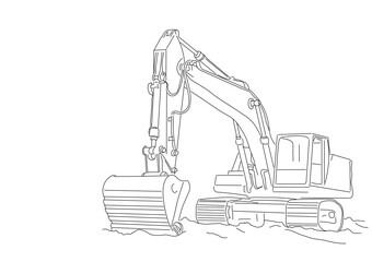 excavator  on the building site