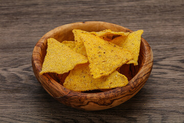 Mexican crunchy corn nachos triangle