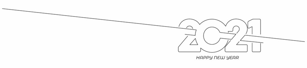 Happy New Year 2021 Text Typography Design Banner Poster, Vector illustration.