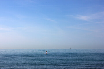 Obraz premium Stand up Paddler at Forte dei Marmi, Italy, Tuscany