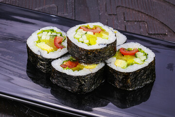 Japanese roll maki with vegetables