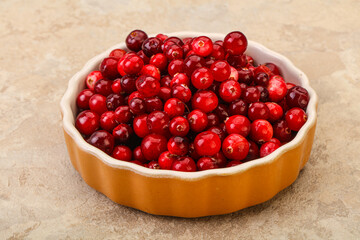 Sweet and tasty cranberry in the bowl