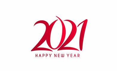 Happy New Year 2021 Text Typography Design Patter, Vector illustration.