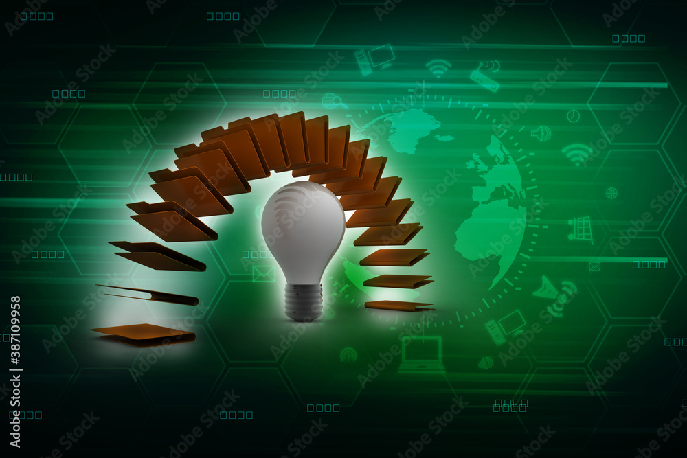 Poster 3d rendering folder with documents