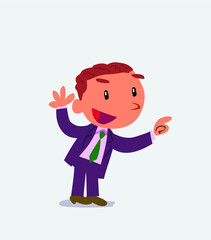 cartoon character of businessman pointing while arguing.
