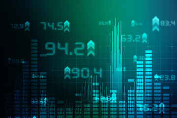 2d rendering Stock market online business concept. business Graph 
