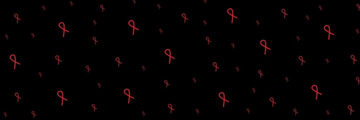 World aids day red ribbon symbol print concept. Long Banner	