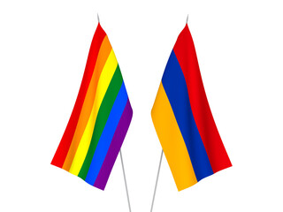 Armenia and Rainbow gay pride flags