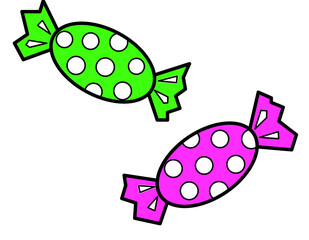 あめ玉2個線(緑ピンク線)