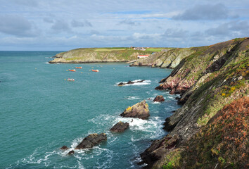 Fototapeta premium Coastline at St Justinian's, Pembrokeshire