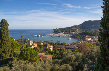 Aerial view of Santa Margherita Ligure, Ligurian riviera, Genoa province, Italy.