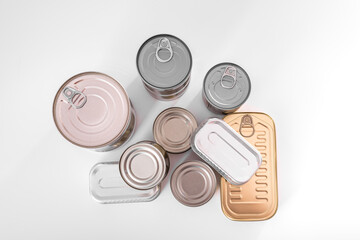 New, unlabeled aluminum cans will keep food for years.