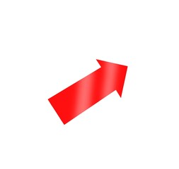 Red arrow isolated on white background 