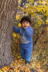 little child playing in park